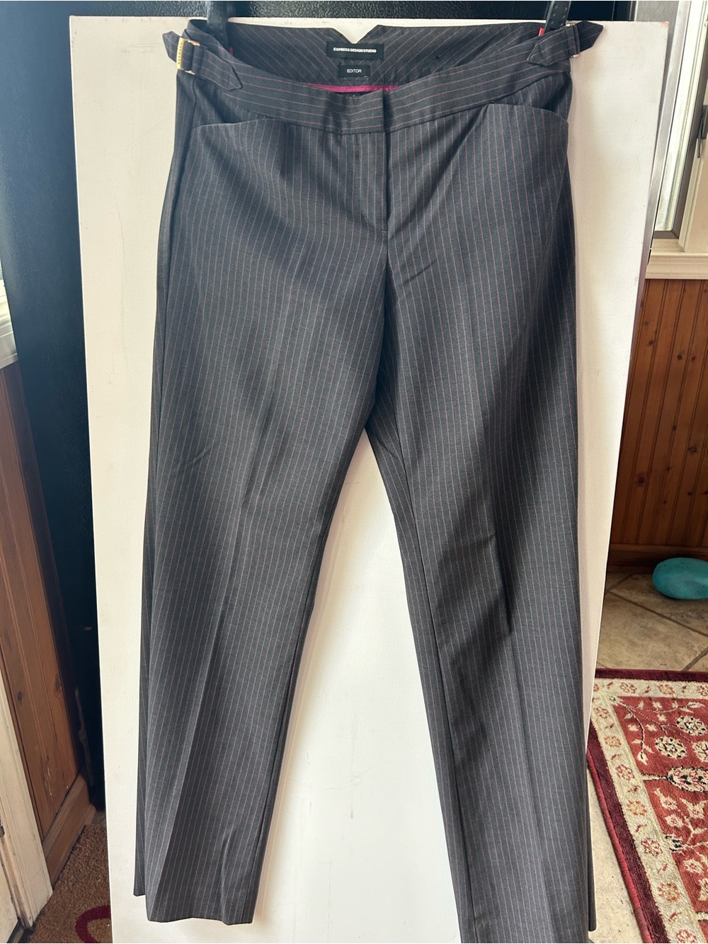 Express Women's Charcoal Pinstripe Boot Cut Pants